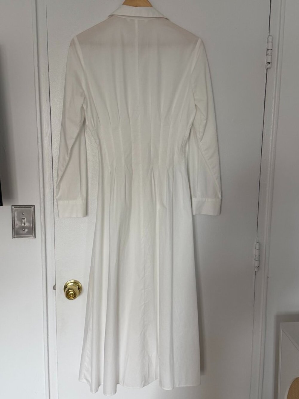 ZARA FITTED WAIST POPLIN DRESS IN WHITE SIZE SMALL - Picture 5 of 9